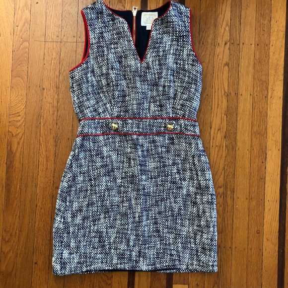 Women’s STS tweed dress nautical red navy white 10